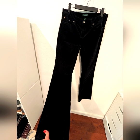 Vintage Ralph Lauren Mid Rise Bootcut Flared Corduroys Black Size 8 - Picture 1 of 5